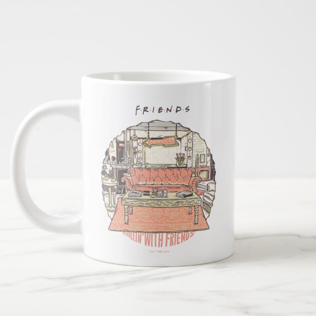 Chillin' mit FRIENDS™ Cartoon Jumbo-Tasse (Links)