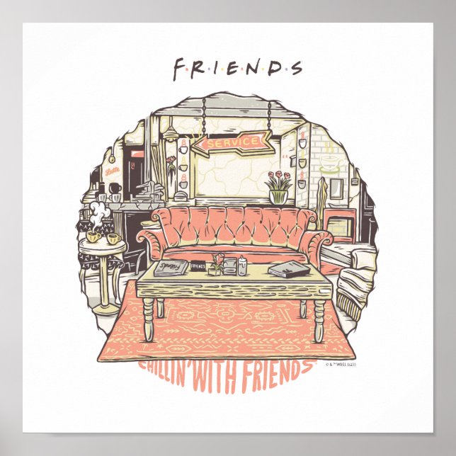 Chillin' mit FRIENDS™ Cartoon Poster (Vorne)