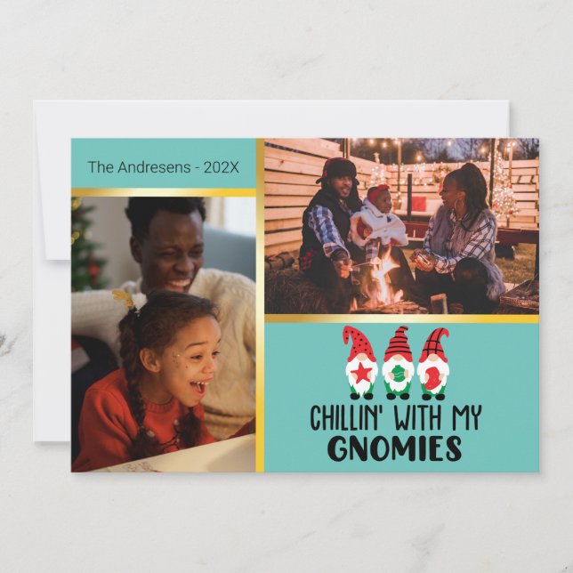 Chillin mit Gnomen Weihnachtsvorlage Wert Einladung (Vorderseite)