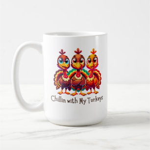 Chillin mit meinem Truthahn-Erntedank Spaß Kaffeetasse