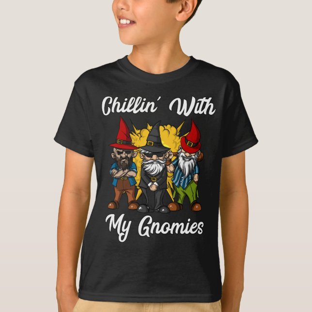 Chillin mit meinen Gnomen Funny Garden Gnomes T-Shirt (Vorderseite)
