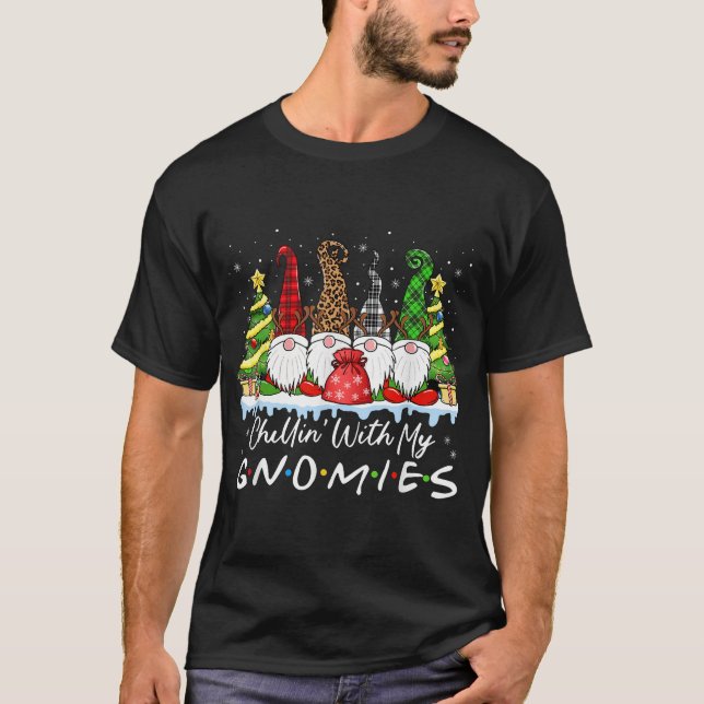 Chillin mit meinen Gnomen Weihnachtsfamilie T-Shirt (Vorderseite)