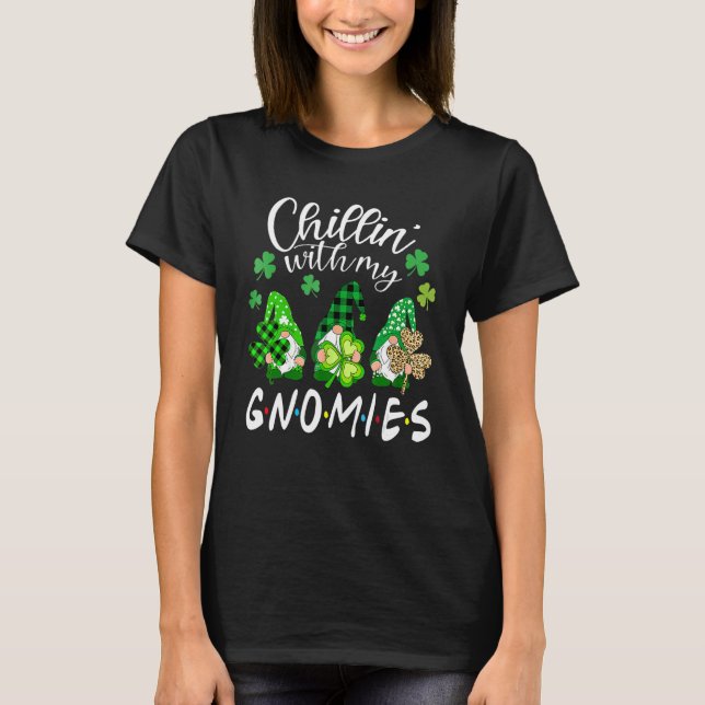 Chillin mit meinen Gnomies Leopard St Patrick Day  T-Shirt (Vorderseite)