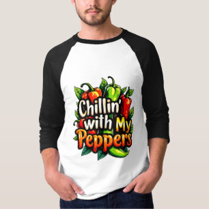 Chillin' mit meinen Paprikaschoten - Farbiger Chil T-Shirt