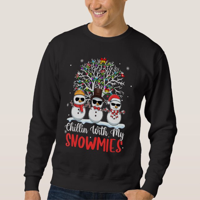 Chillin mit meinen Snowmies Funny Christmas Snowma Sweatshirt (Vorderseite)