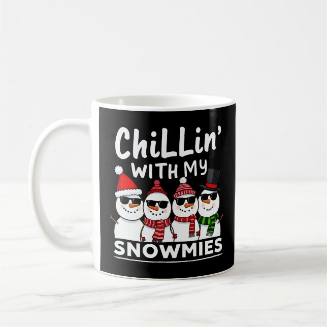 Chillin' mit meinen Snowmies Funny Snowman Weihnac Kaffeetasse (Links)