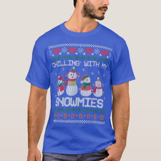 Chillin' mit meinen Snowmies Funny Ugly Christmas T-Shirt