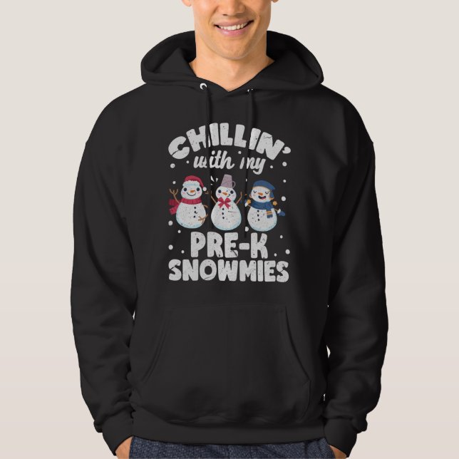 Chillin mit meinen Snowmies Niedlicher Snowman Ugl Hoodie (Vorderseite)