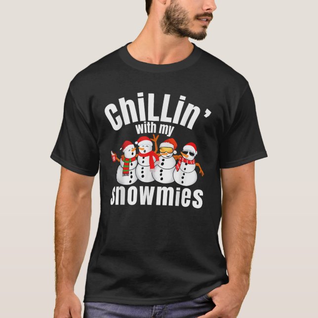 Chillin mit meinen Snowmies Ugly Christmas Sweater T-Shirt (Vorderseite)