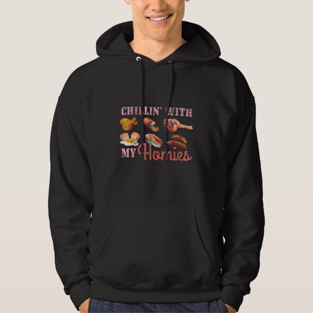 Chillin mit meiner Heimat Hühnerfleisch-Wing-Food  Hoodie (Vorderseite)