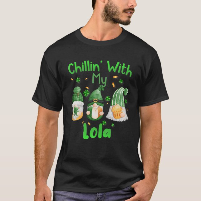 Chillin mit meiner Lola Green Kariert Gnomes St Pa T-Shirt (Vorderseite)