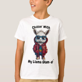 Chillin' mit My Llama Glam-a - Niedliche Jugendher T-Shirt