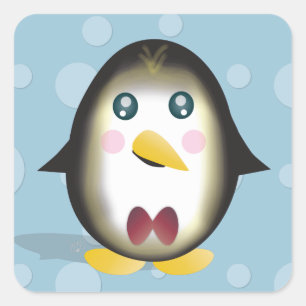 Chillin' Penguin Quadratischer Aufkleber