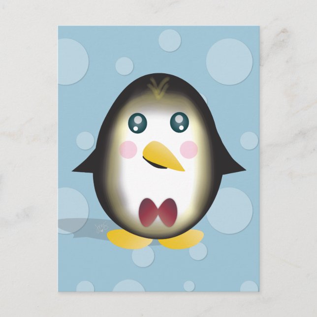 Chillin Pinguin-Vertikale-Postkarte Postkarte (Vorderseite)