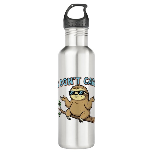 Chillin' Sloth I Don't Care Design Essential T-Shi Edelstahlflasche (Vorderseite)