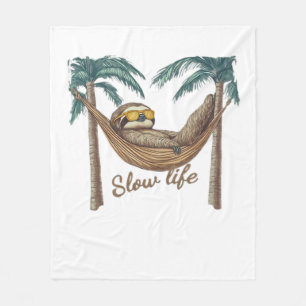 Chillin' Sloth in einem Hängematte Oversifizierter Fleecedecke