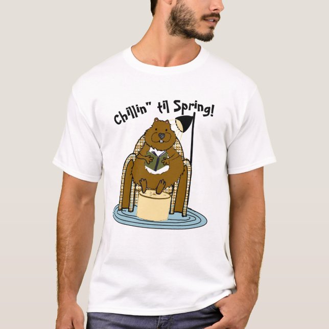 Chillin til Spring Groundhog T-Shirt (Vorderseite)
