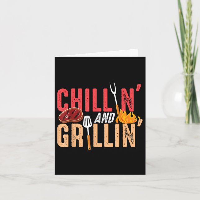 Chillin und Grillin Barbecue Party Karte (Vorderseite)