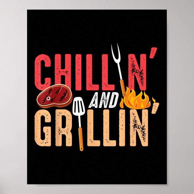 Chillin und Grillin Barbecue Party Poster (Vorne)