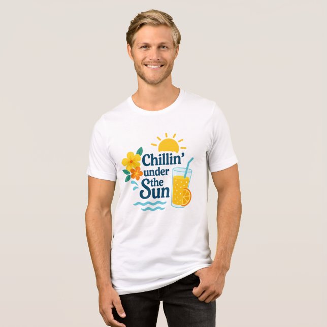 Chillin' Under the Sun – Summer Beach T-Shirt  Tri-Blend Shirt (Vorderseite voll)