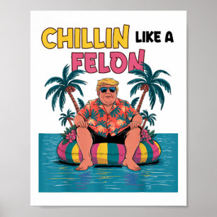 Chillin wie ein Felon Trump für Präsident 2024 Sum Poster