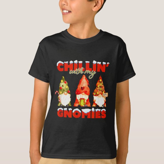 Chillin' With My Gnomies Christmas Matching Family T-Shirt (Vorderseite)