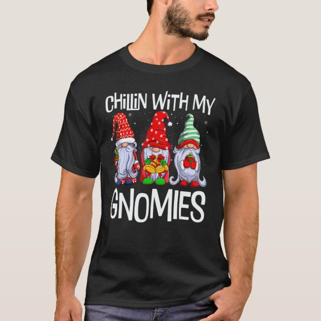 Chillin With My Gnomies Christmas Pamajas Family   T-Shirt (Vorderseite)