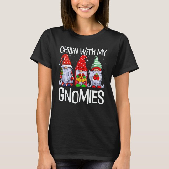 Chillin With My Gnomies Christmas Pamajas Family   T-Shirt (Vorderseite)