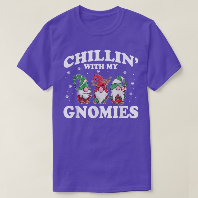 Chillin' With My Gnomies Funny Group Matching Chri T-Shirt (Design vorne)