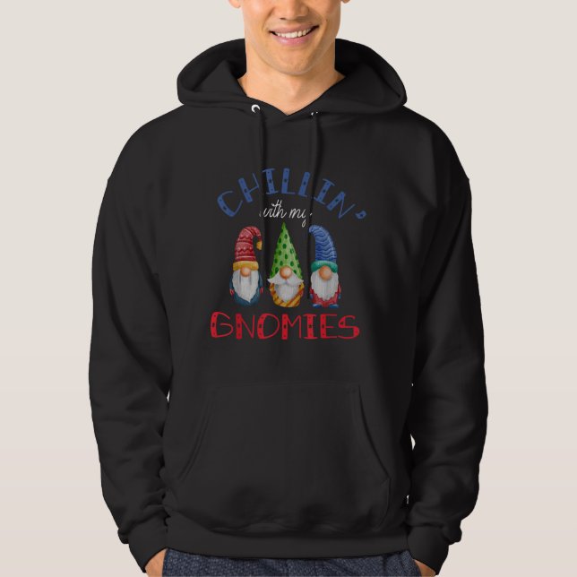 Chillin With My Gnomies Santa Claus Garden Gnome C Hoodie (Vorderseite)