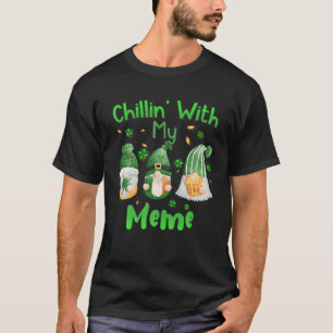 Chillin With My Meme Green Plaid Gnomes St Patrick T-Shirt