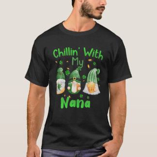 Chillin With My Nana Green Plaid Gnomes St Patrick T-Shirt