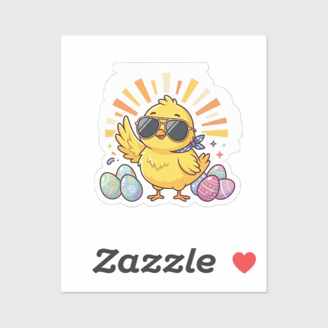 Chillin With My Peeps Cool Easter Chick Sticker (Blatt)