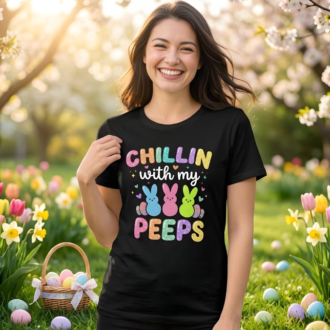 Chillin With My Peeps Cute Easter Bunny Women Tri-Blend Shirt (Von Creator hochgeladen)