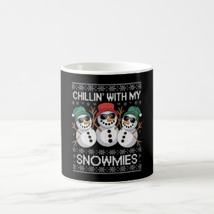 Chillin With My Snowmies Funny Ugly Christmas Kaffeetasse