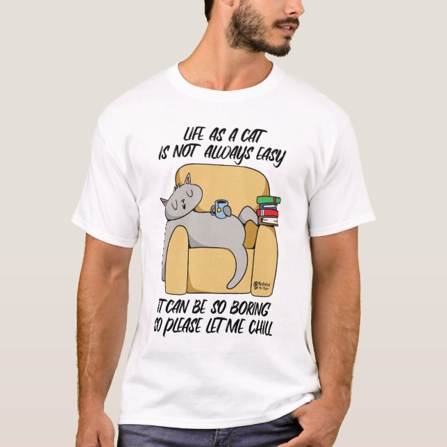 Chilling Cat Men White T-Shirt (Vorderseite)