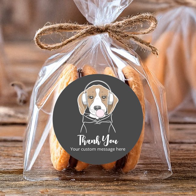 Chilling Dog Bubblegum Niedlich Funny Beagle Viele Runder Aufkleber (Von Creator hochgeladen)