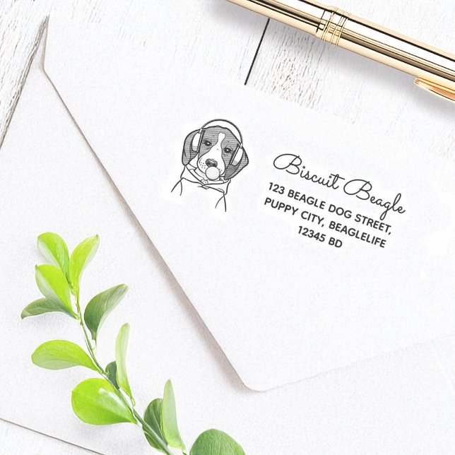 Chilling Hund Niedlich Funny Beagle Rücksendeadres Permastempel (Von Creator hochgeladen)