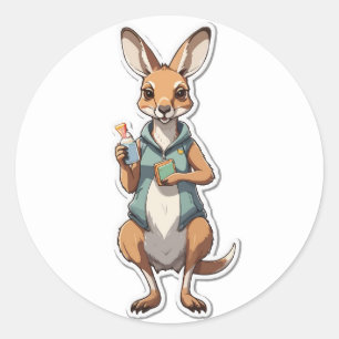 Chilling Kangaroo Sticker - Entspannt und spieleri