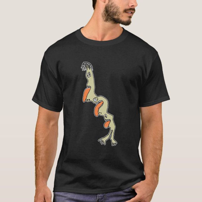 Chilling Mutant Humanoid Monster Zeichnend T-Shirt (Vorderseite)