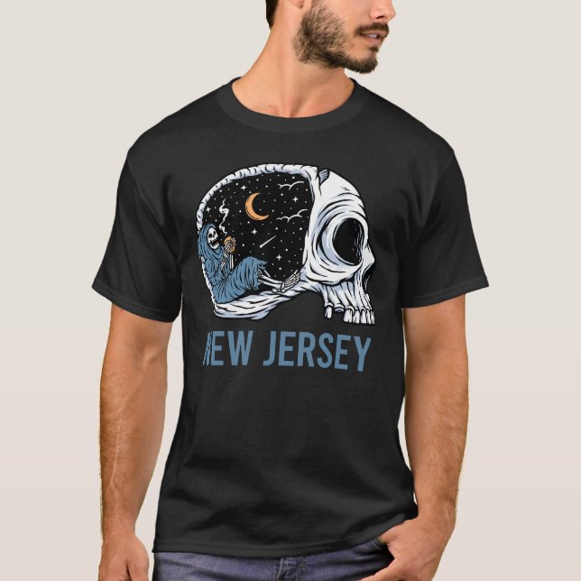 Chilling Skeleton - New Jersey T-Shirt (Vorderseite)