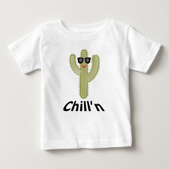 Chill'n Cactus Design - Baby Fine Jersey T - Shirt (Vorderseite)