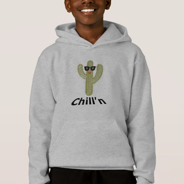 Chill'n Cactus Design - Kids' Pullover Hoodie (Vorderseite)