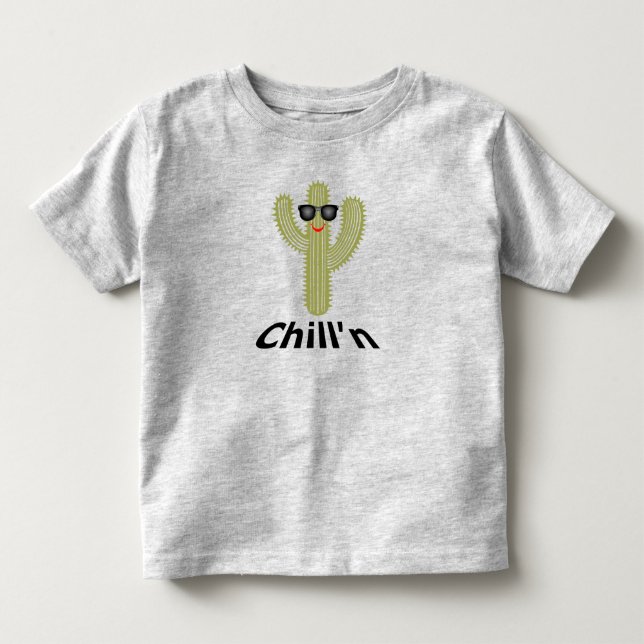 Chill'n Cactus Design - Kleinkind Fine Jersey T-Sh T-shirt (Vorderseite)