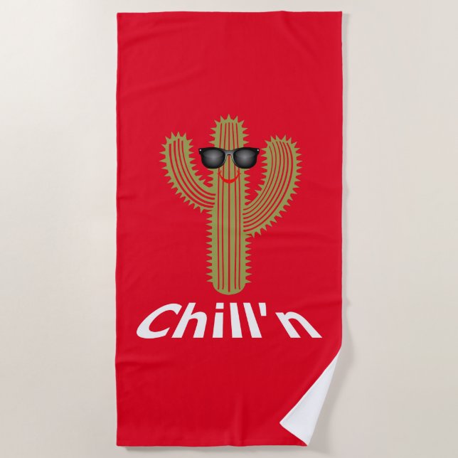 Chill'n Cactus Design - Strandtuch (Vorderseite)