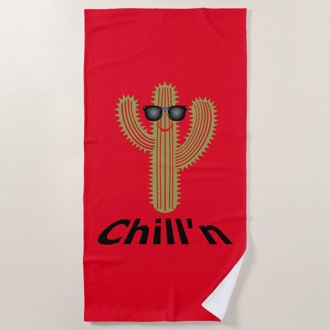 Chill'n Cactus Design - Strandtuch (Vorderseite)