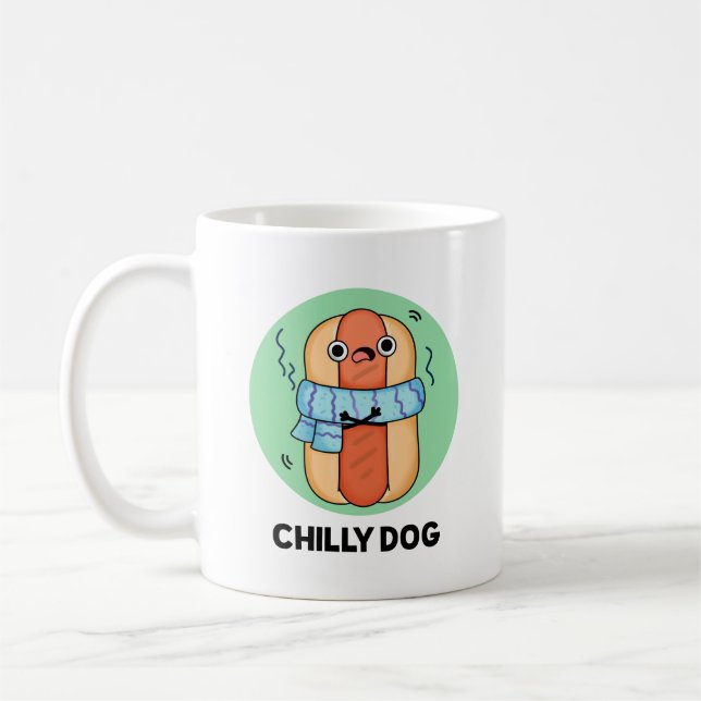 Chilly Hund Funny Chili Hot Dog Puff Kaffeetasse (Links)
