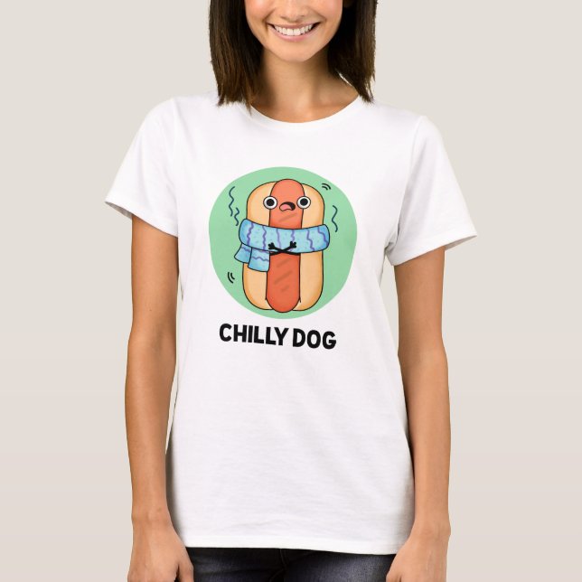 Chilly Hund Funny Chili Hot Dog Puff T-Shirt (Vorderseite)