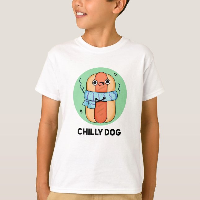 Chilly Hund Funny Chili Hot Dog Puff T-Shirt (Vorderseite)
