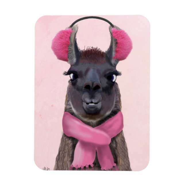 Chilly Llama Pink Magnet (Vertikal)
